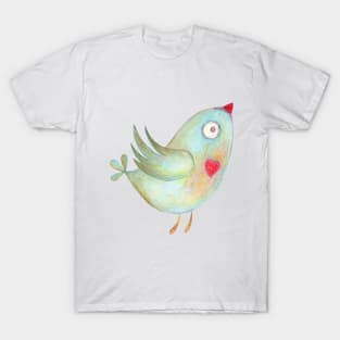 Cute Crayon Bird T-Shirt